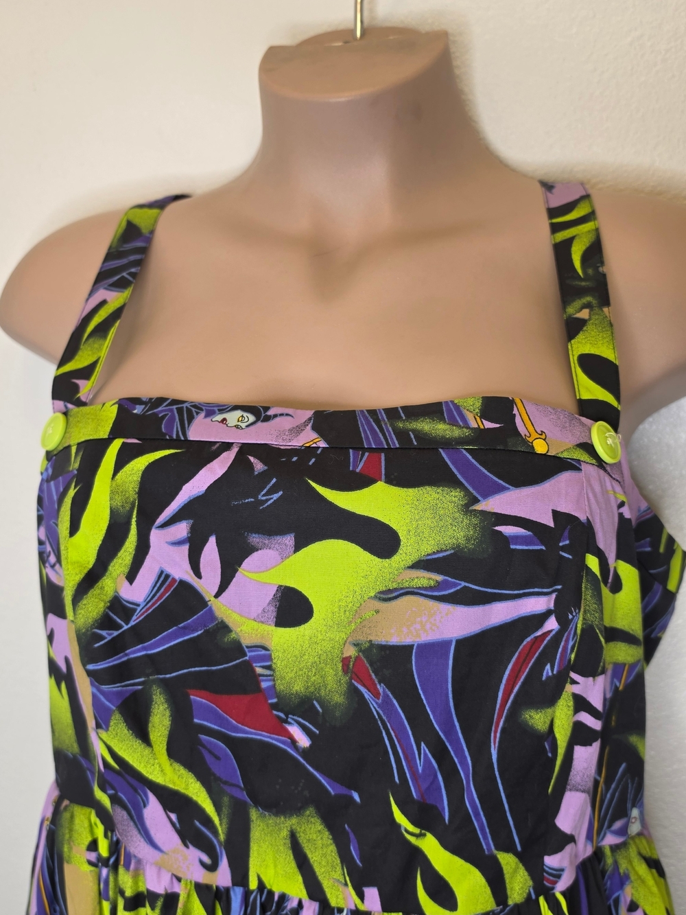 torrid maleficent Sleeping beauty VILLAINS Floral Fit-and-Flare Mid Dress - Picture 4 of 13